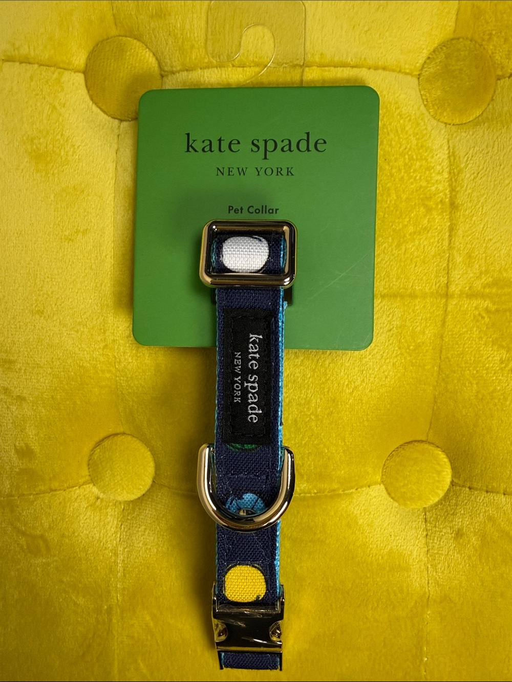 Kate Spade New York Watercolor Dot Dog Collar S/M 10"-13" NWT